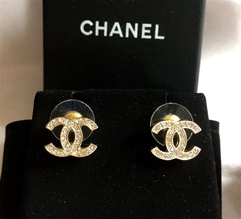 chanel classic cc stud earrings|authentic Chanel logo stud earrings.